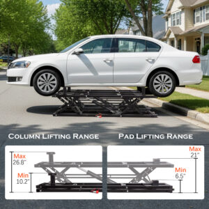 Portable Car Lift - 7,000 LBS Capacity, 26.8" Max Height, Heavy-Duty Quick Jack with Locking Levers, Wheels & 120V Power Unit for Cars, SUVs, Trucks