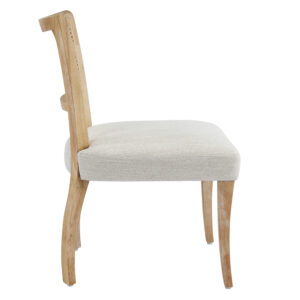 Modern Dining Chair with Natural Rattan Cane Back and Solid Wood Frame with Curved Legs(Set of 2),Natural+Beige