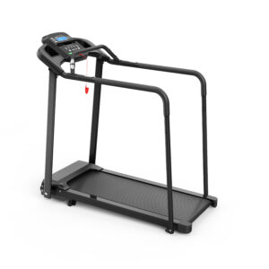 Walking Pad Treadmill for Senior, Foldable Exercise Treadmill with Stable and Safe Structural Design, Large LED Display for Elderly, Long Handrail for Balance, 300 Lbs Capacity