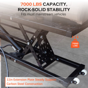 Portable Car Lift - 7,000 LBS Capacity, 26.8" Max Height, Heavy-Duty Quick Jack with Locking Levers, Wheels & 120V Power Unit for Cars, SUVs, Trucks