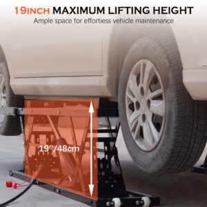 Portable Car Lift - 7,000 LBS Capacity, 26.8" Max Height, Heavy-Duty Quick Jack with Locking Levers, Wheels & 120V Power Unit for Cars, SUVs, Trucks