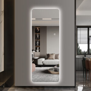 Wall-Mounted LED Full Length Mirror, 63" x 24" Rectangular Backlit Dressing Mirror with 3 Color Temperatures