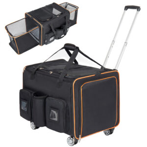 2 in 1 Large Cat Carrier for 2 Cats, Rolling Pet Carrier with Wheels, Expandable Foldable Double Pet Carrier w