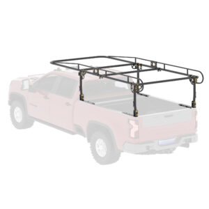 Universal steel over-cab truck bed rack contractor pickup lumber full size rack adjustable for kayak, ladder